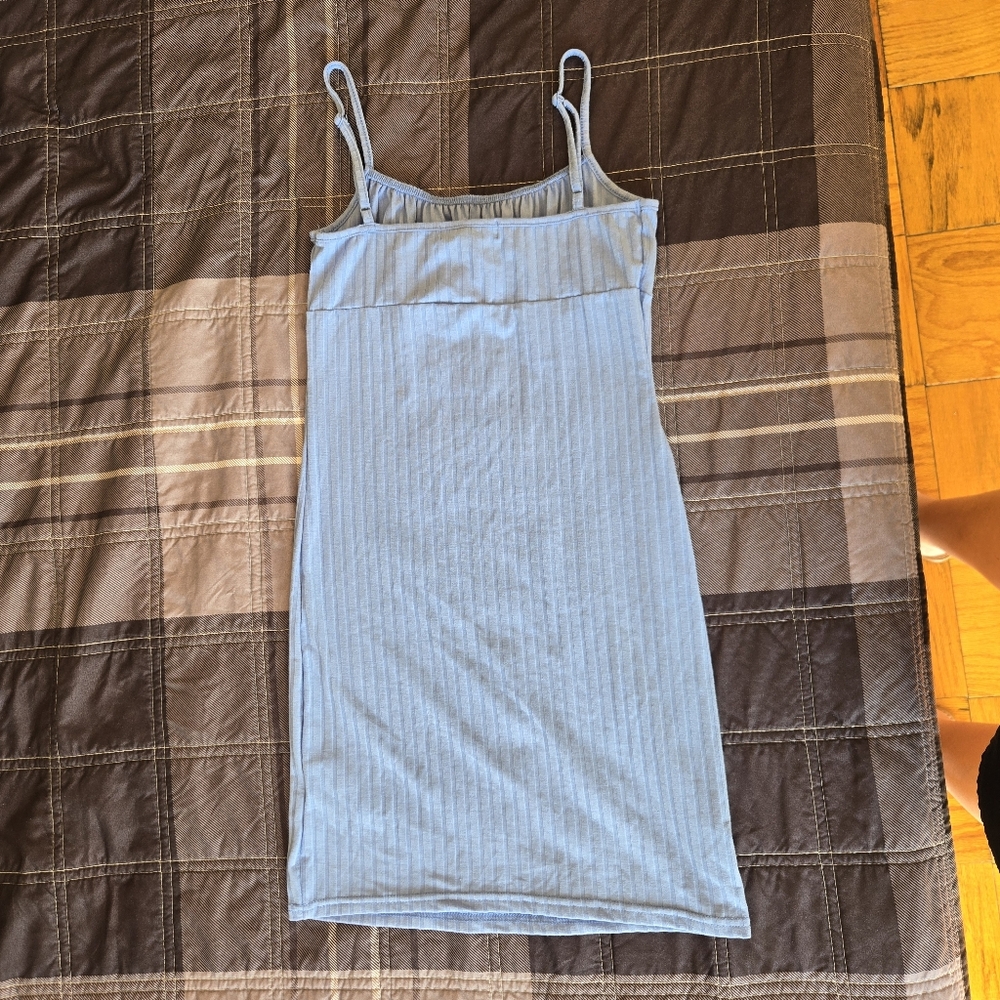 Streetwear Society Ribbed Baby Blue Mini Dress Adjustable Strap NWT WOMENS Small - Picture 9 of 12